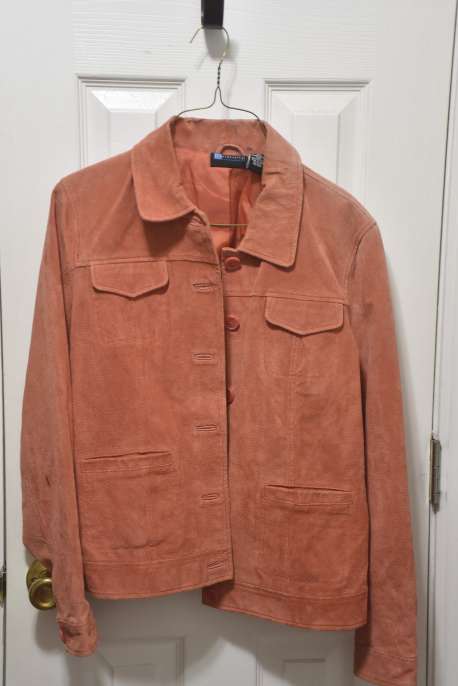Relativity Genuine Leather Jacket Coral Pink Size L LSC217